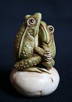 Dancing Frogs Netsuke