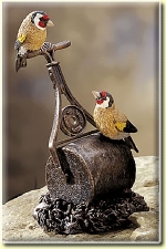 Goldfinches on Mower