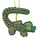 Green Gator Beaded Ornament