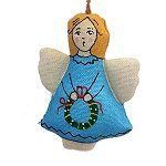 Angel with Christmas wreath