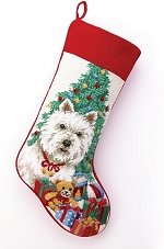 Westie with Tree on Cream
