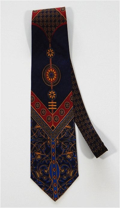 Pangborn Cigar Theme Necktie in gold, burgundy – Pangborn Design Ties