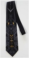 Shades of Gray and Gold Vintage Tie