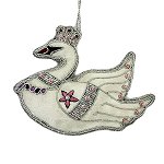 White Swan with Pink Beads